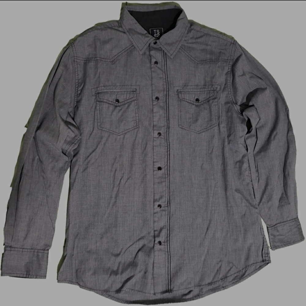 Truth Substance Common Sense Men’s Long Sleeve Snap Button Up Shirt Size XL